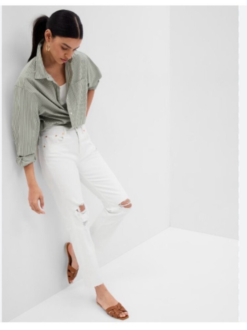 Gap Cheeky Sky High Straight White Jeans size 6 Regular